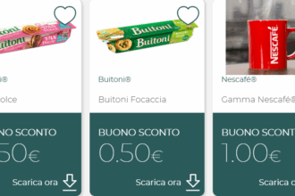 Buoni sconto Nescafé e Buitoni